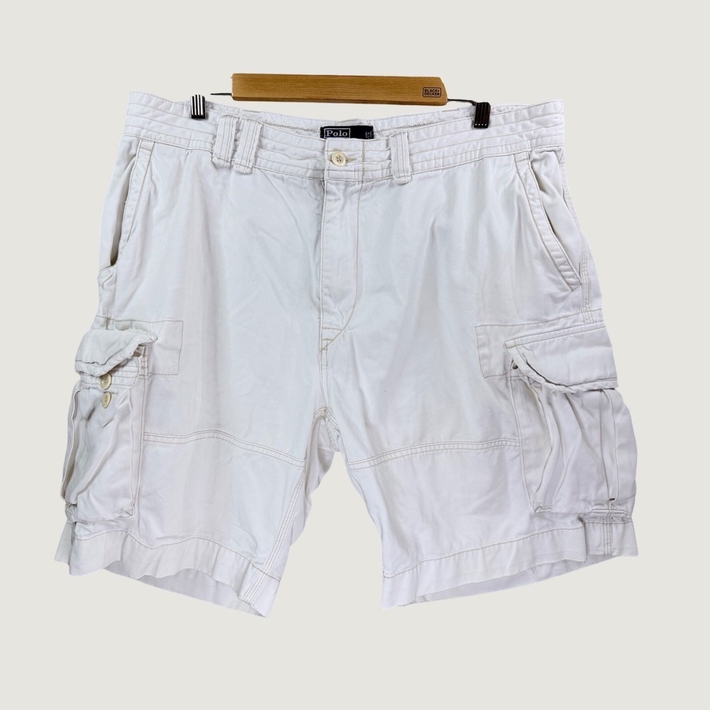 Polo Ralph Lauren Cargo Shorts Mens 38 Beige Good Cotton Utility Pocket
